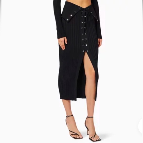 DION LEE Lace Up Eyelet Skirt Size 8 - Picture 3 of 4